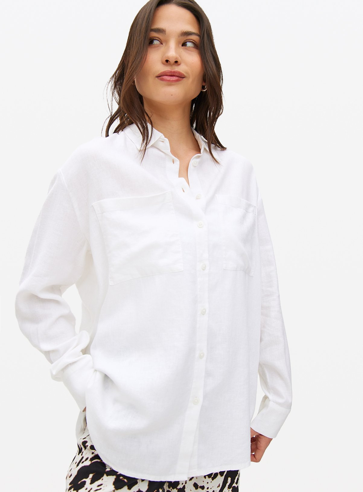 White Relaxed Fit Linen Shirt | Tu Clothing