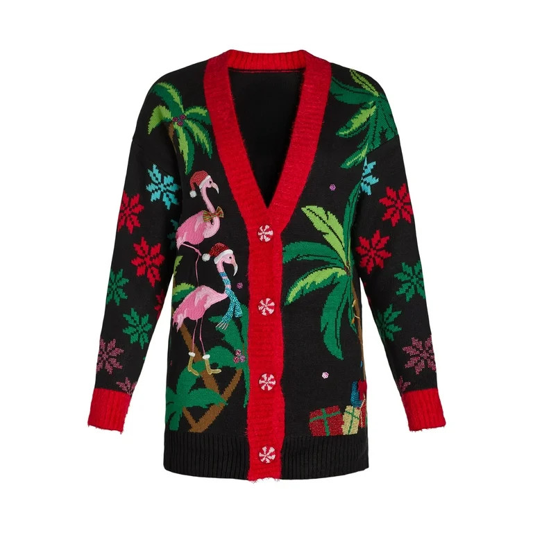 Holiday Time Embellished Cardigan Sweater, Women's, Sizes XS-XXXL | Walmart (US)
