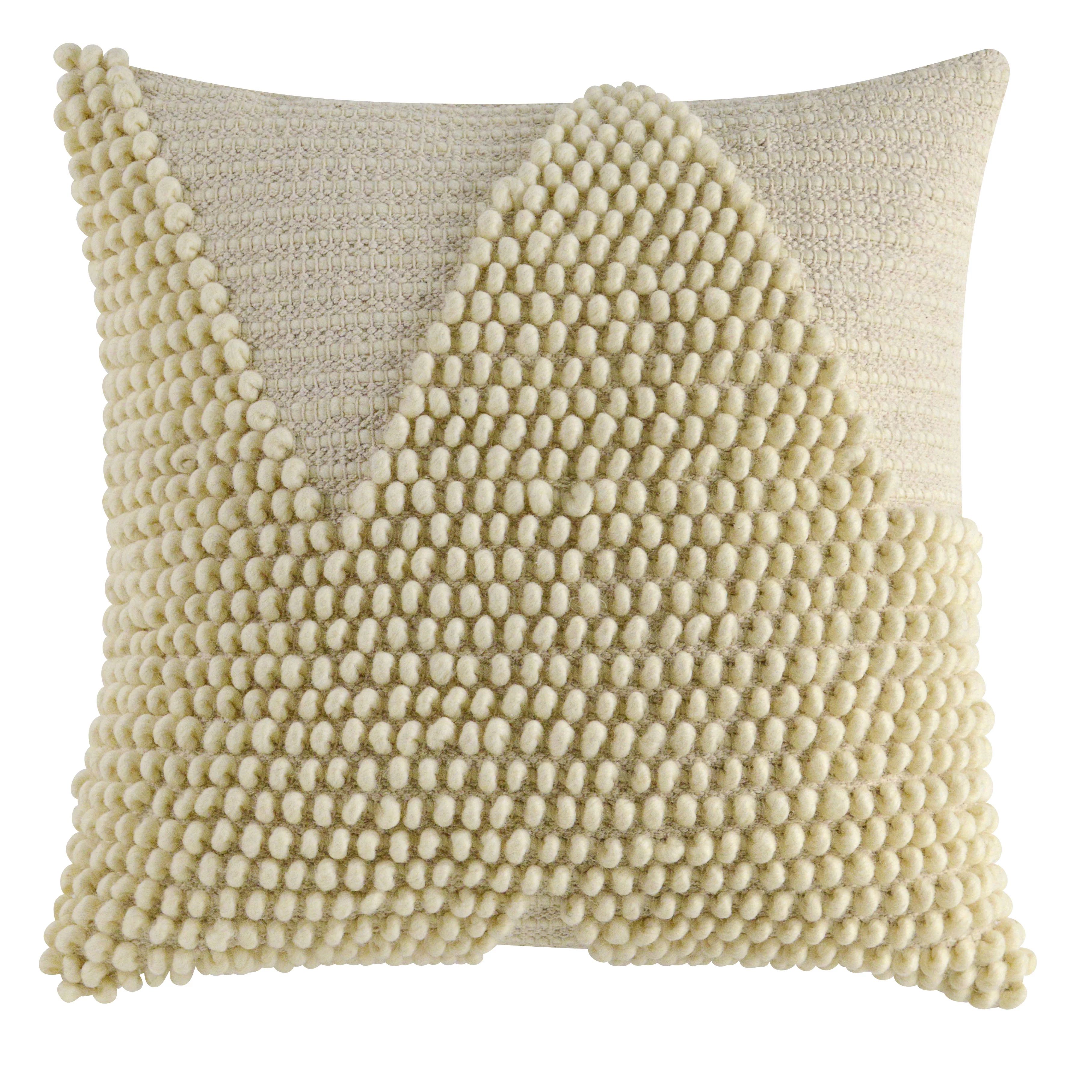 Better Homes & Gardens Handcrafted Looped Triangle Decorative Throw Pillow, 18" x 18", Ivory - Wa... | Walmart (US)