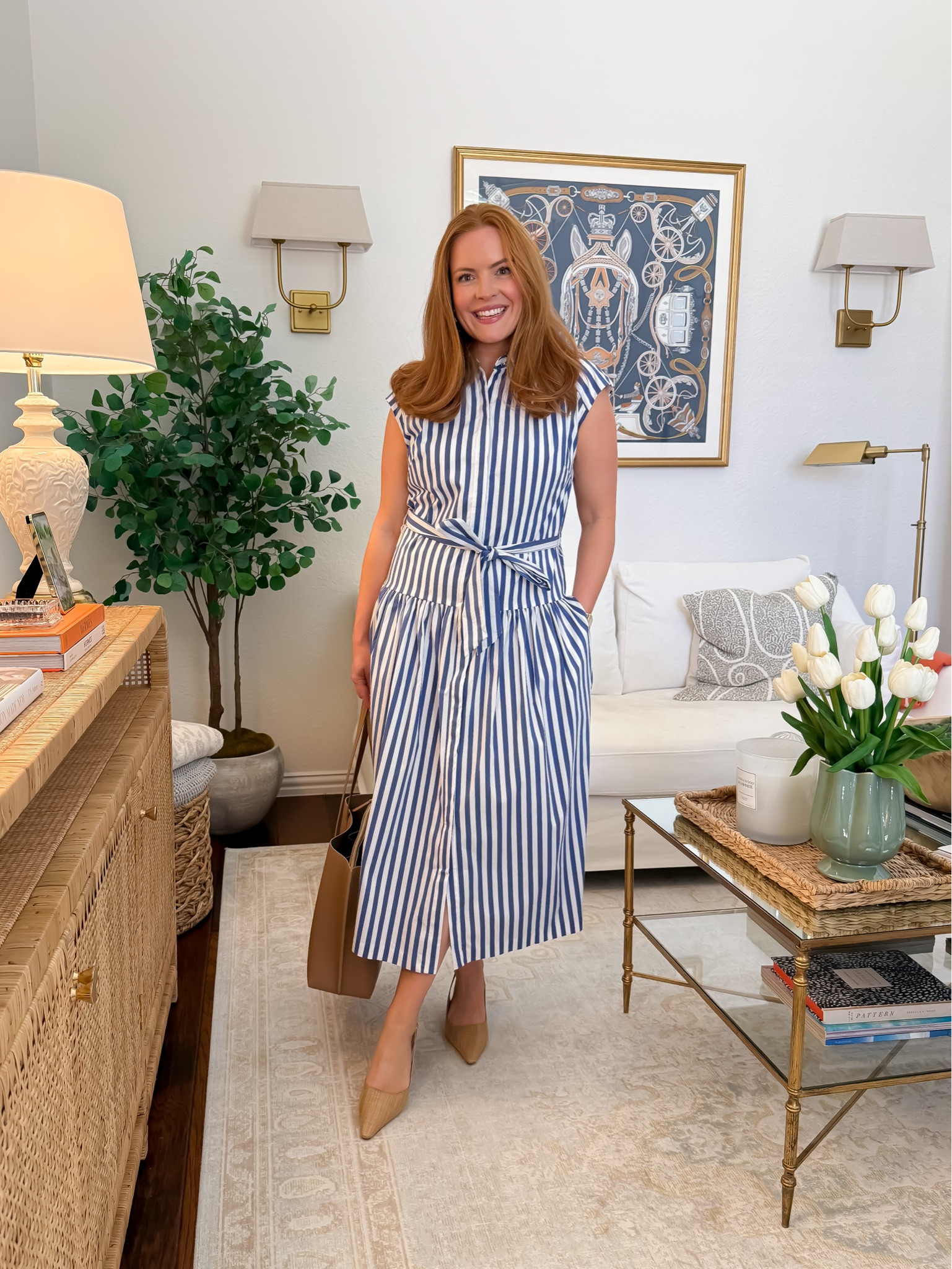 Classic workwear, but make it easy 👔

A striped shirt dress is one of those staples that always works. This one has a flattering fit with the tie waist and is super easy to style with heels or flats.

Perfect for office days when you want something simple but polished.
Fits true to size — wearing my usual.
Everything is linked in this LTK post 🤍

#LTKMidsize #LTKWorkwear #LTKmomlife