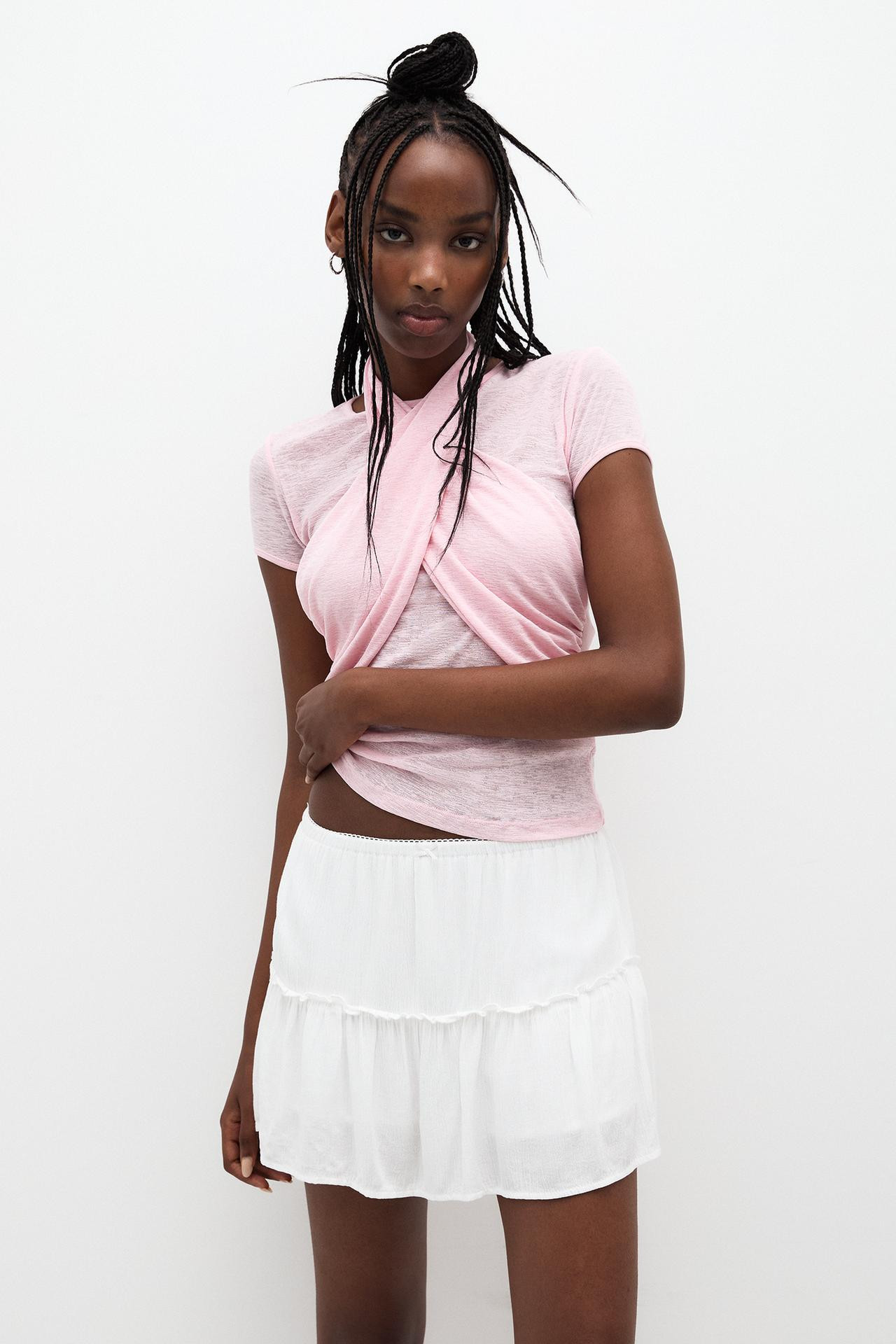 Rustikaler Hosenrock mit Volants | PULL and BEAR DE