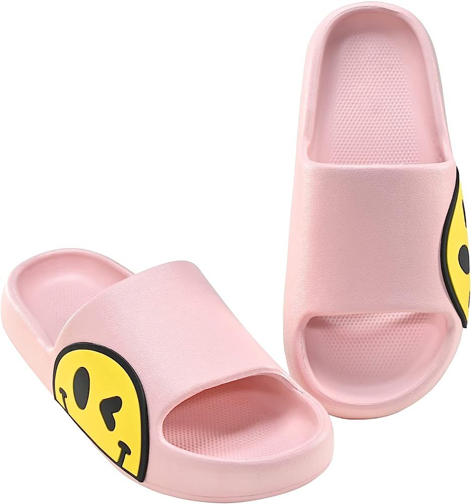 Smiley Face Slippers for Women Men Bathroom Sandals Unisex Open Toe House Slides Slippers Kids EVA A | Amazon (US)