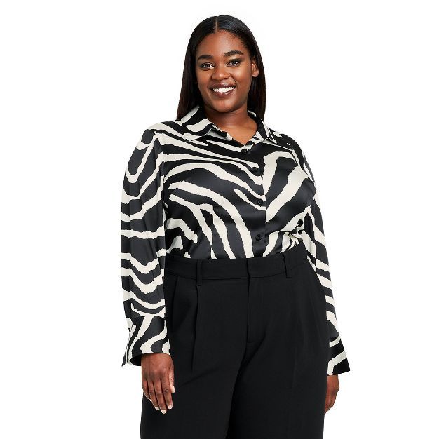 Women's Zebra Print Blouse - Sergio Hudson x Target Black/White | Target