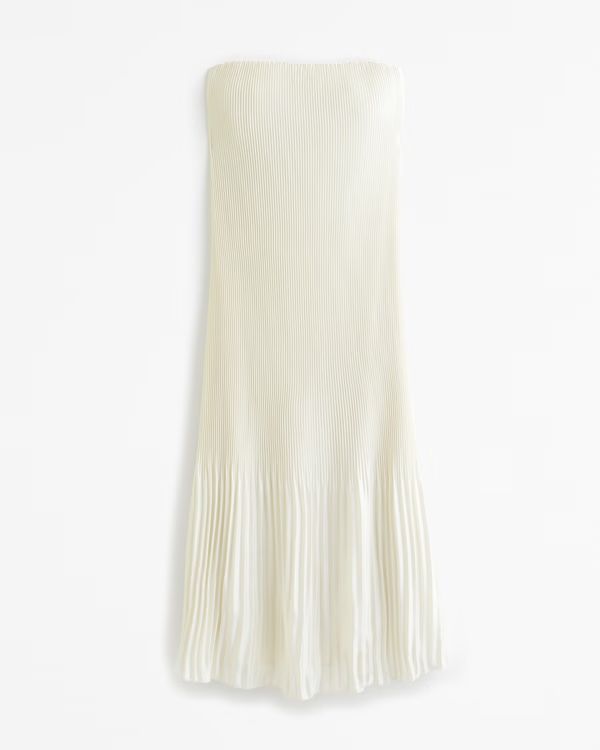 Women's The A&F Giselle Pleat Release Midi Dress | Women's Clearance | Abercrombie.com | Abercrombie & Fitch (US)