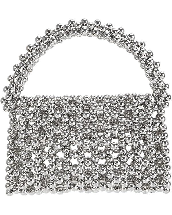 YUSHINY Candy Color Acrylic Beaded Hollow Handbag Evening Clutch Triangle Bags for Wedding Party | Amazon (US)