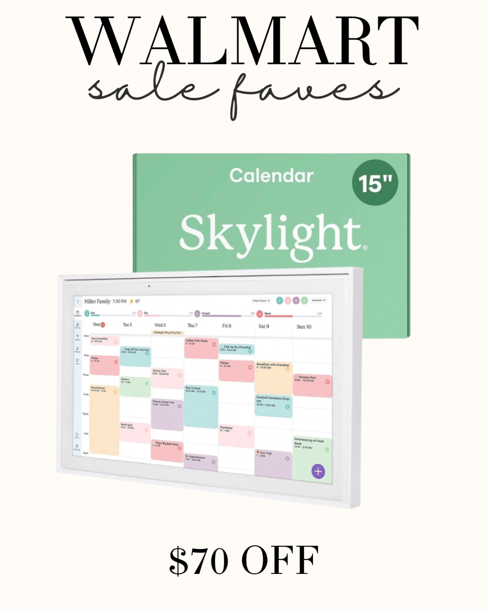 SKYLIGHT CALENDAR ON SALE $70 OFF NOW AT WALMART #walmartsale Great Mother’s day gift idea also!!! 💐💞 

#LTKMothersDay #LTKSaleAlert #LTKmorningroutine