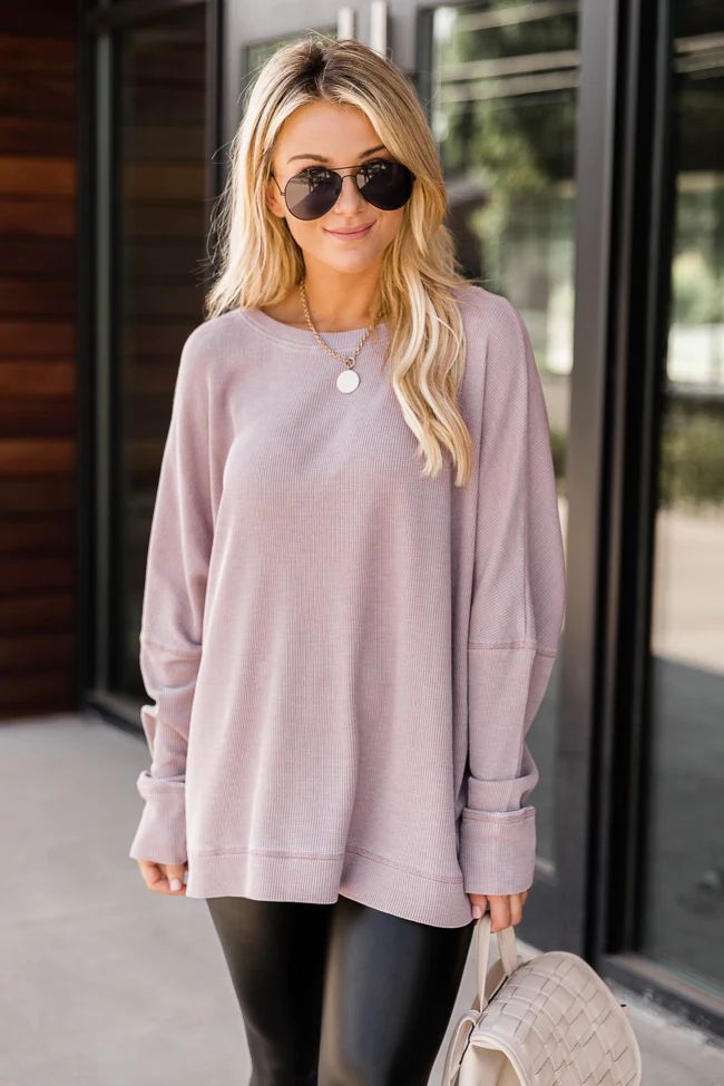 Simple Sunday Pullover Mauve | The Pink Lily Boutique