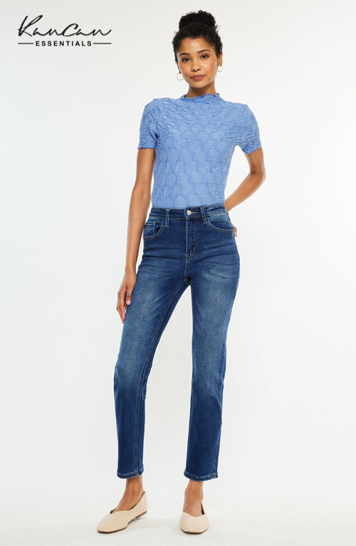 KanCan Adaline Essentials High Rise Slim Straight Jeans in Dark Wash at Nordstrom, Size 31 | Nordstrom