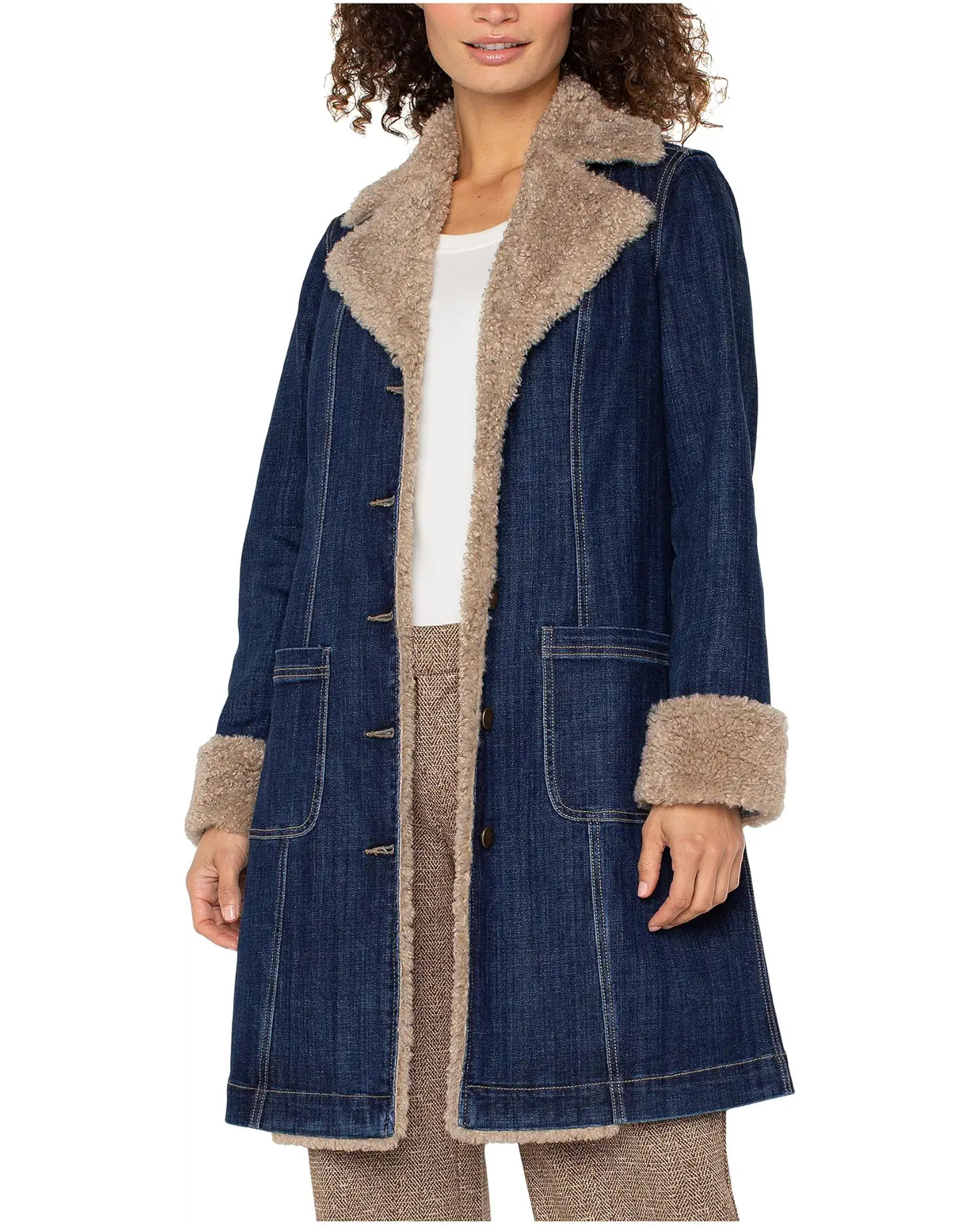 Sherpa Trimmed Notch Collar Jacket | Zappos