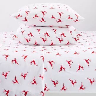 Great Bay Home 100% Cotton Flannel Holiday Printed Sheet Set | Target