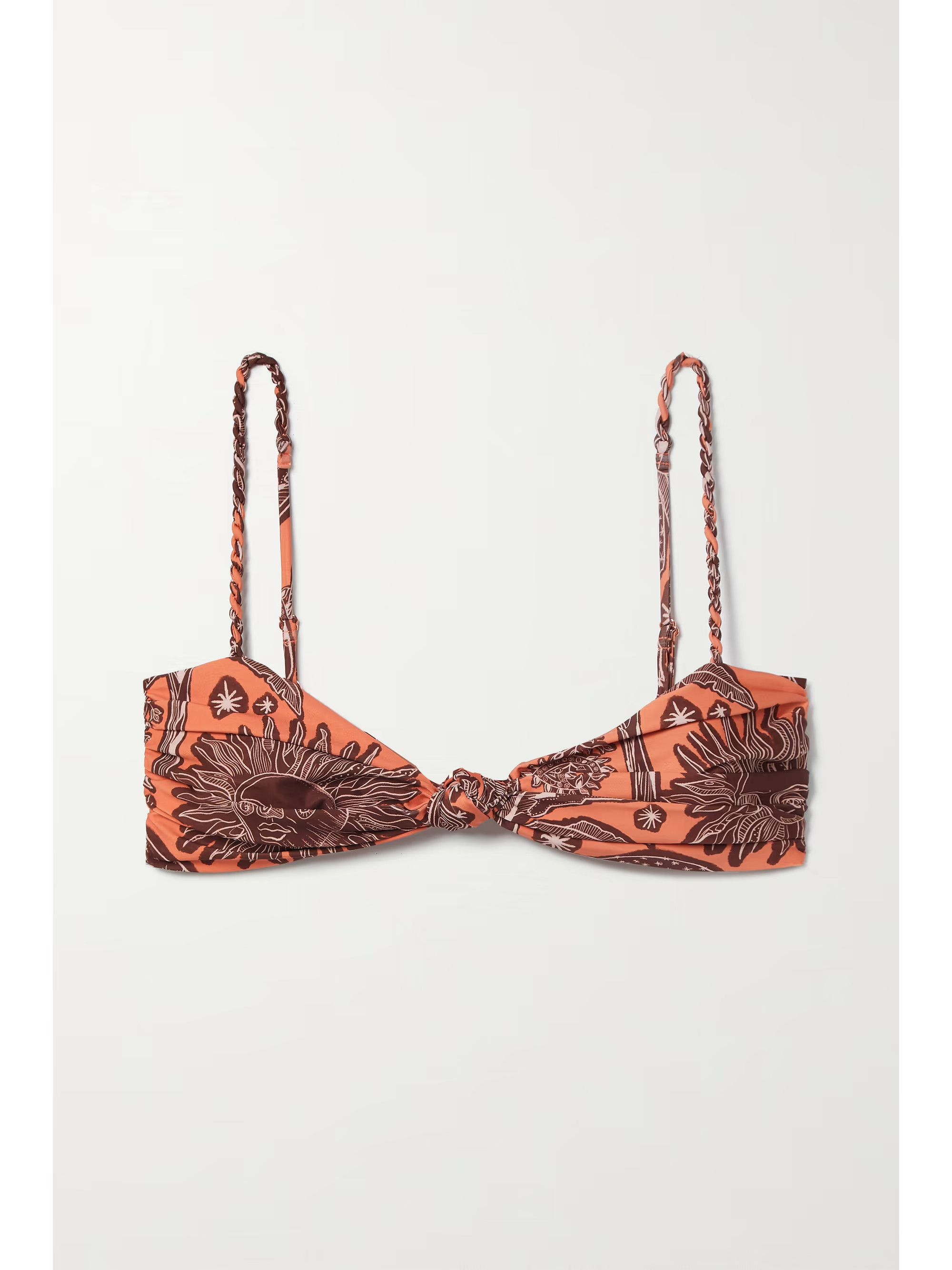 + NET SUSTAIN Tarde de Febrero knotted printed recycled bikini top | NET-A-PORTER (US)