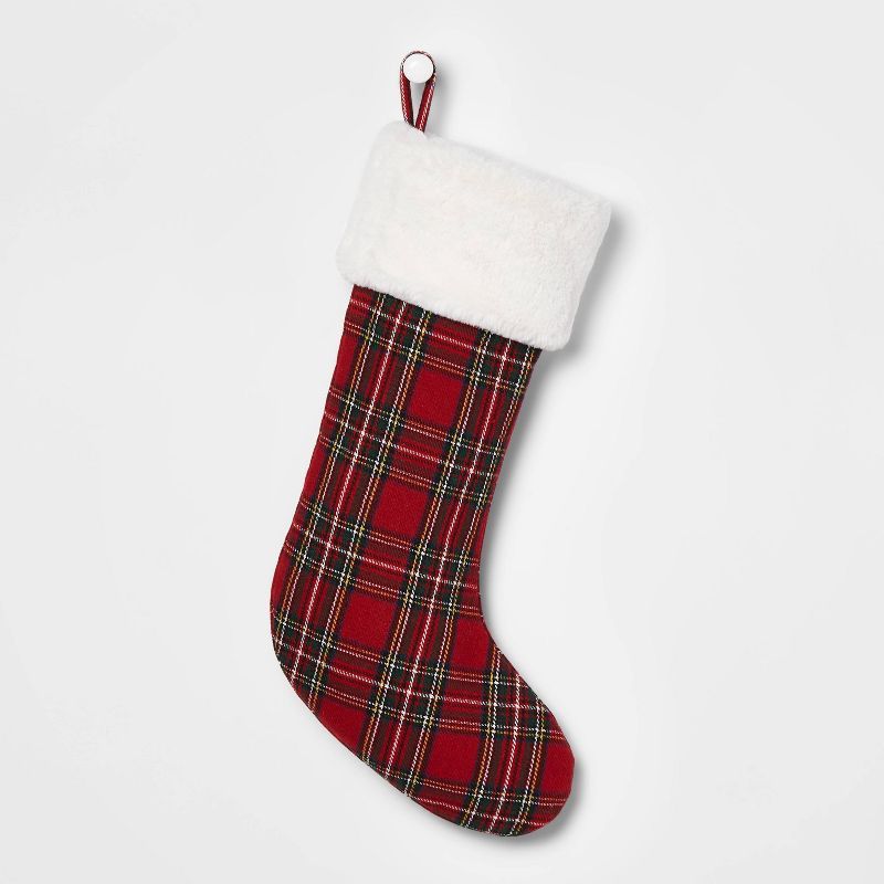 Plaid Christmas Stocking Red - Wondershop&#8482; | Target