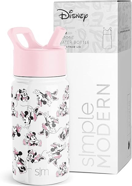 Simple Modern Disney Minnie Mouse Kids Water Bottle with Straw Lid | Reusable Insulated Stainless... | Amazon (US)