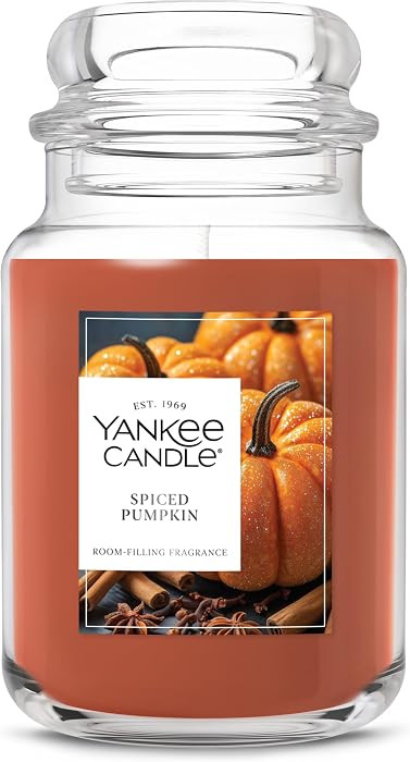 Yankee Candle Spiced Pumpkin Scented Candle, 22oz Large Jar | Amazon (US)