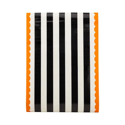 Halloween Orange and Black Striped Paper Table Runner | My Mind's Eye
