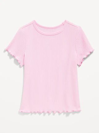 Short-Sleeve Lettuce-Edge T-Shirt for Toddler Girls | Old Navy (US)