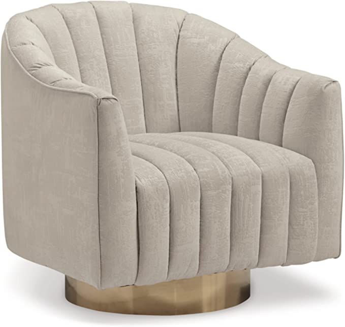 Signature Design by Ashley Penzlin Swivel Accent Chair, Fabric, Beige | Amazon (US)