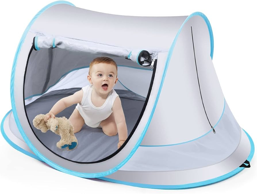 Baby Beach Tent,Large Pop Up Beach Tent Sun Shade for Beach,Portable Baby Travel Tent with Mosqui... | Amazon (US)
