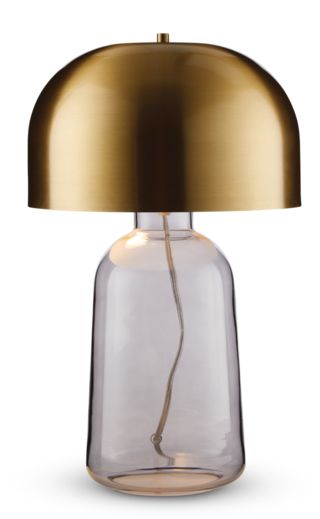 CANVAS Mushroom Table Lamp, 18-in, Brass/Smoked Glass | Canadian Tire