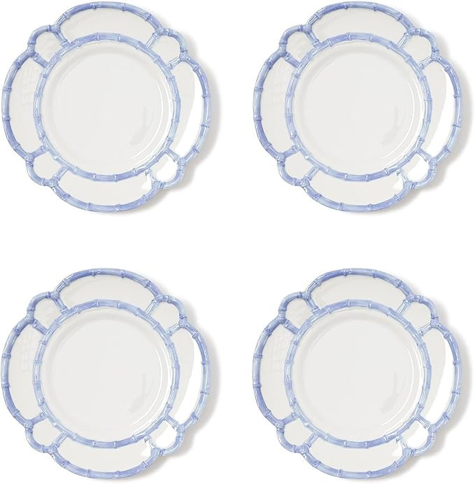 Two's Company French Blue Bamboo Touch Dinner Plates, 11-Inch, Set of 4 | Amazon (US)