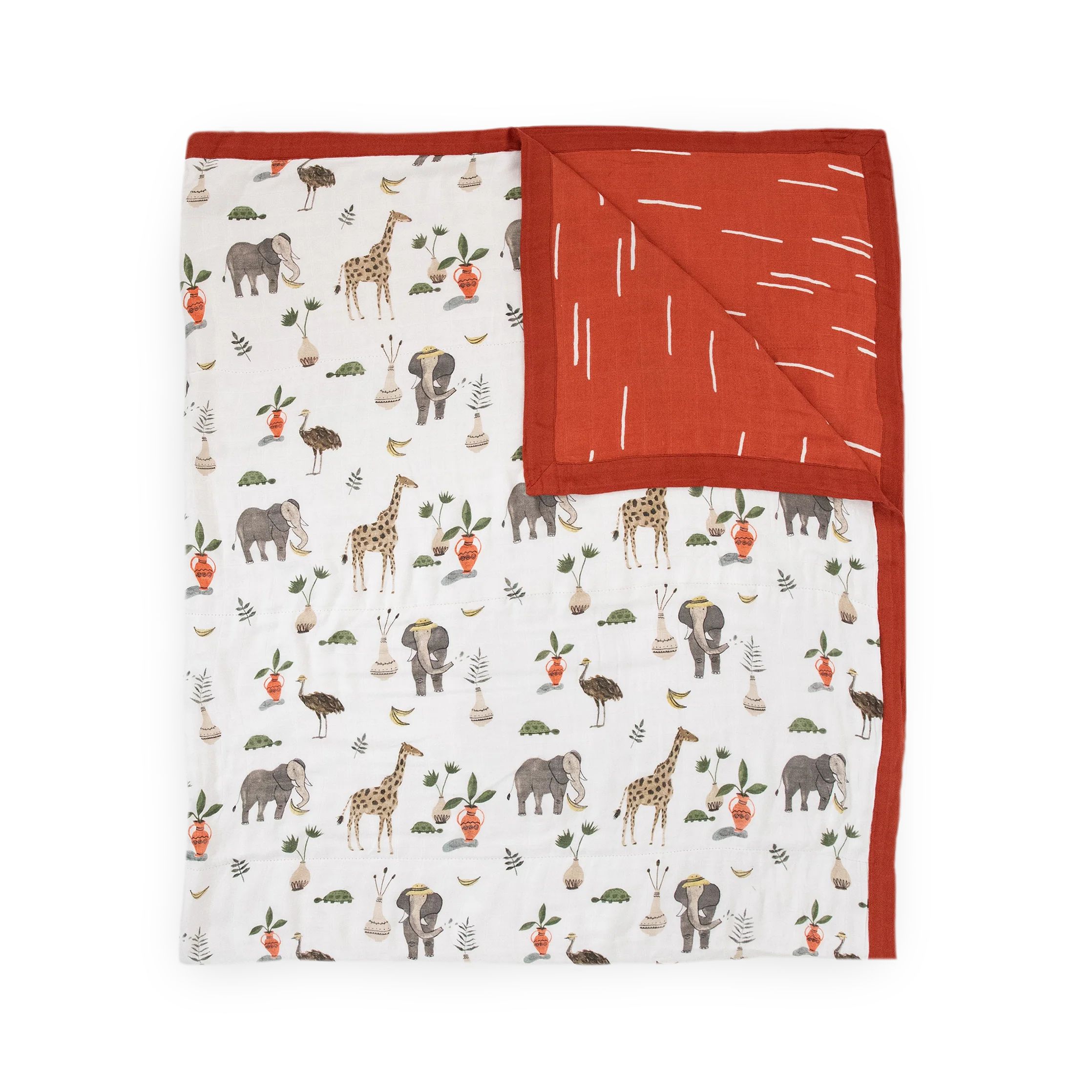 Deluxe Muslin Quilted Throw - Safari Social | Little Unicorn