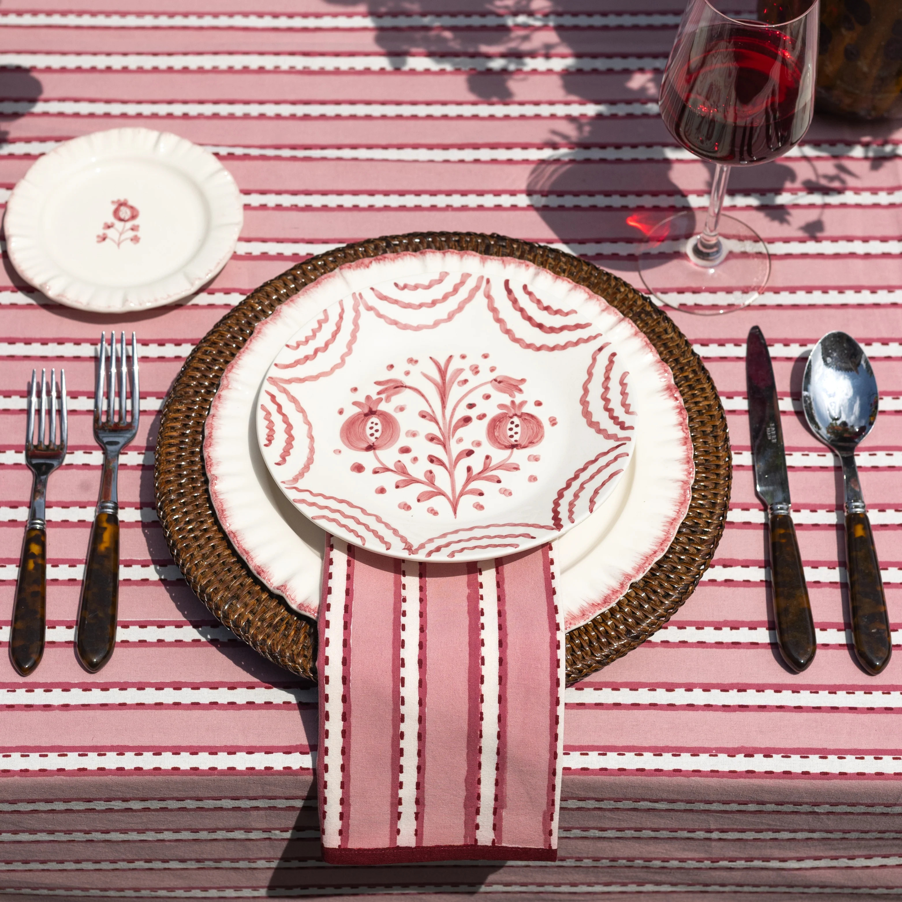 Pomegranate Duet Rose Salad Plate | Set of 2 | Pomegranate