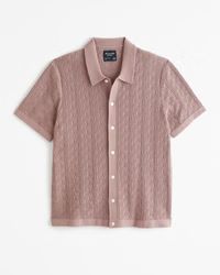 Stitch Button-Through Sweater Polo | Abercrombie & Fitch (US)