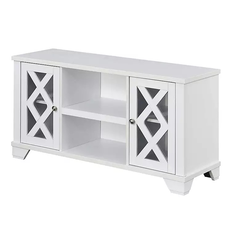 White Wood X Doors Media Cabinet | Kirklands Home | Kirklands