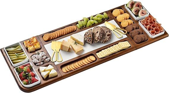 Shanik Premium Marble Charcuterie Board - Magnetic Cheese and Meat Board, Double-Sided Serving Tr... | Amazon (US)