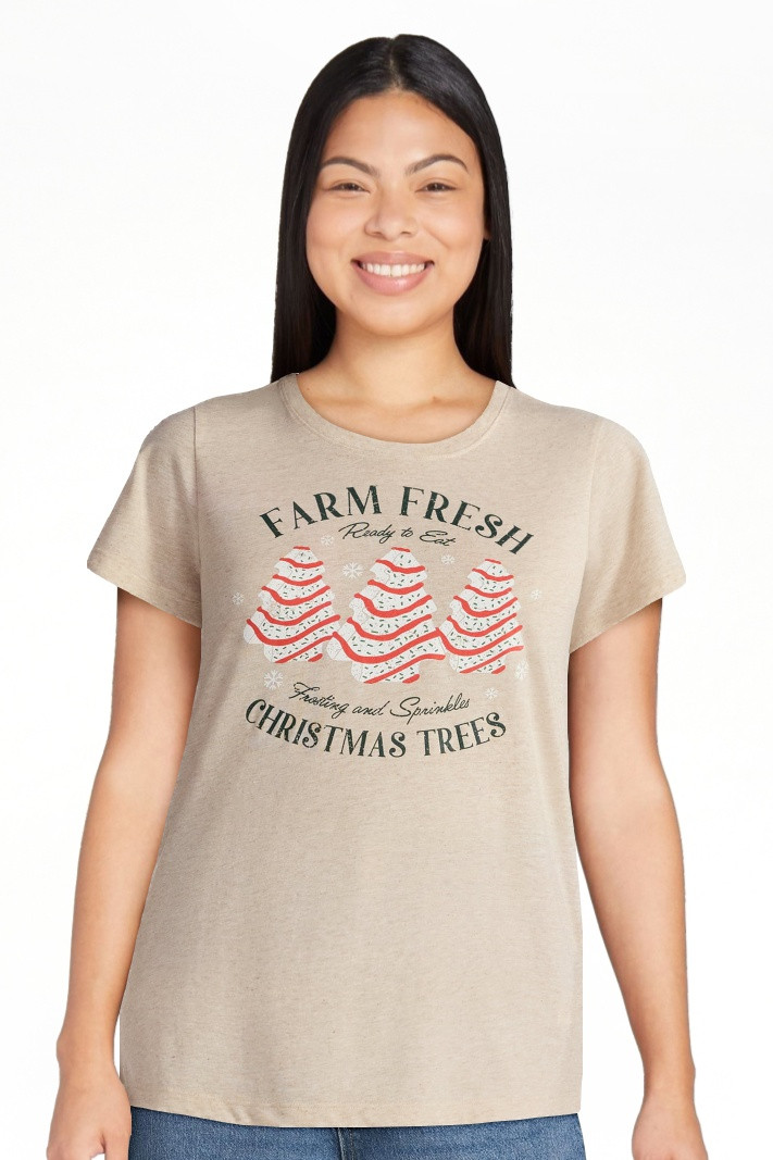 Christmas Women's Sprinkle Trees Graphic Tee from Holiday Time, Sizes S-XXXL | Walmart (US)