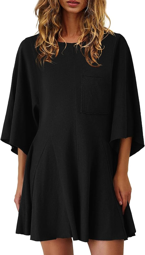 Nirovien Womens Flowy Romper Dress Short Sleeve Summer Romper with Pocket Casual Loose Fit Short ... | Amazon (US)