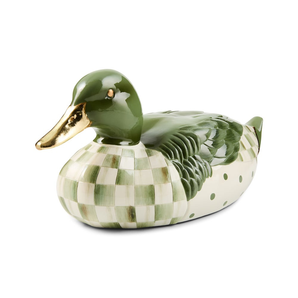 Sage Check Mallard Duck Figurine | MacKenzie-Childs