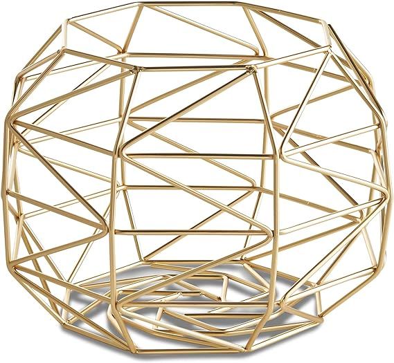 VonShef Large Fruit Bowl Gold Geo Design – Stainless Steel Wire Frame | Amazon (UK)