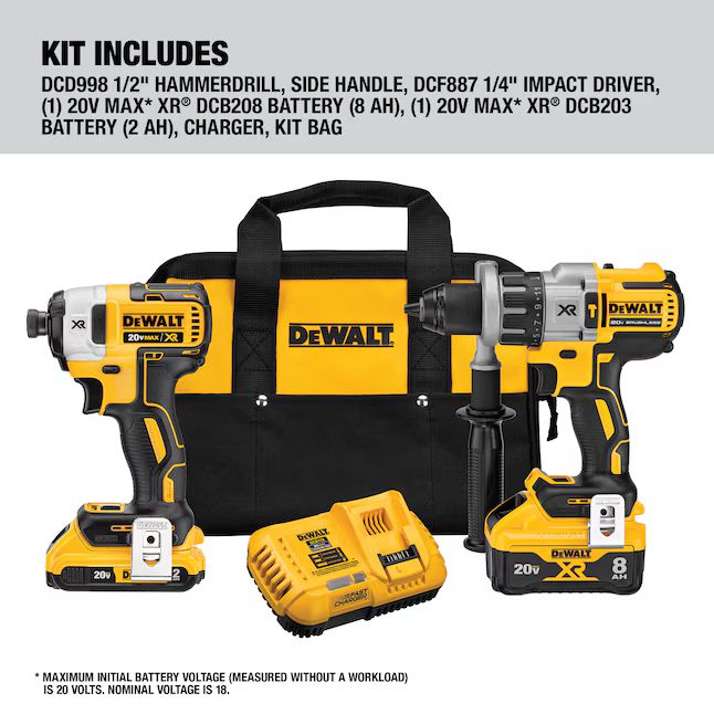 DEWALT Power Detect XR POWER DETECT 2-Tool 20-Volt Max Brushless Power Tool Combo Kit with Soft C... | Lowe's