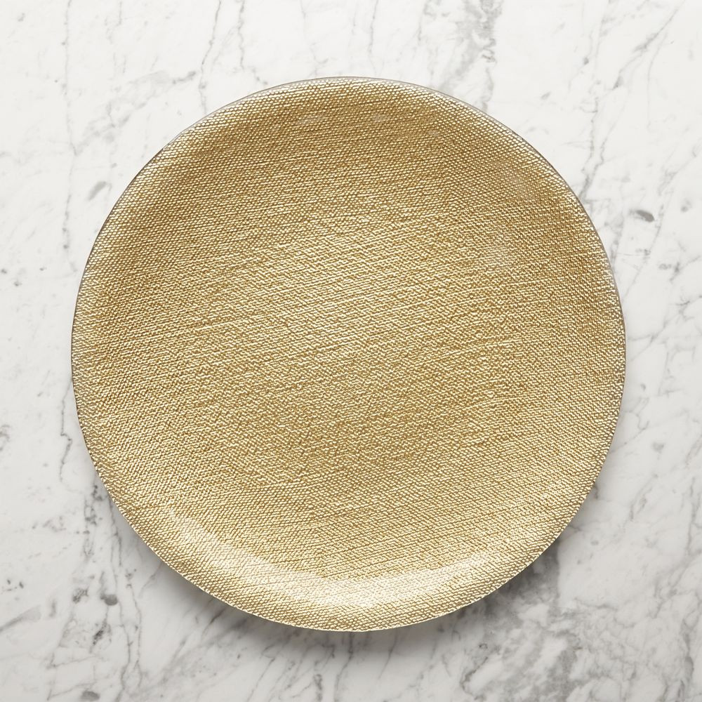 Shimmer Gold Glass Platter-Charger Plate | Crate & Barrel