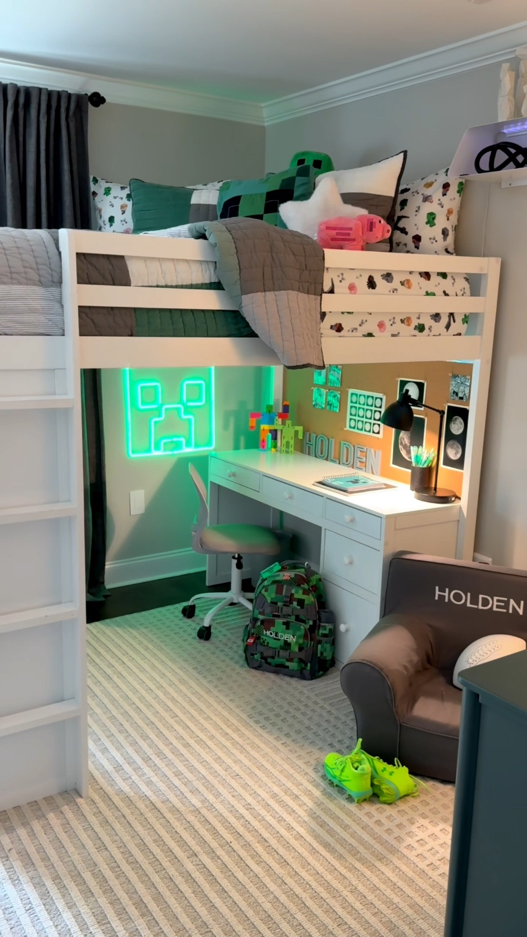 Originally our guest bedroom transformed into our youngest sons’ Minecraft Bedroom with a bunkbed! 

He absolutely loves his new space! And I love that I didn’t have to compromise quality while still keeping with the theme he chose 🤍

#LTKSaleAlert #LTKHome #LTKKids