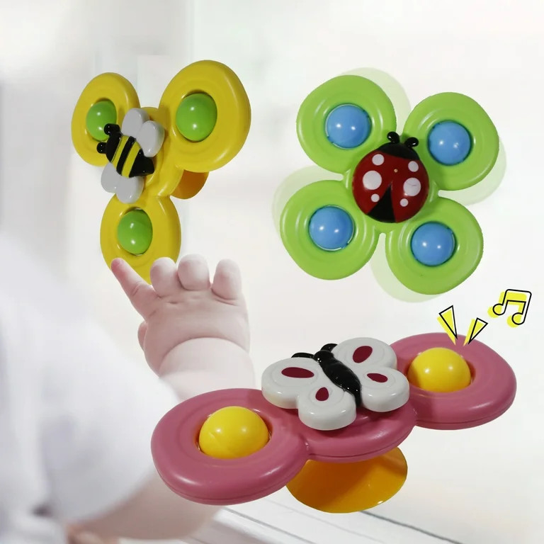 3PCS Suction Cup Spinner Toys for Toddlers 1-3 Kids Spinning Tops with Suction Cup 12-18 Months S... | Walmart (US)