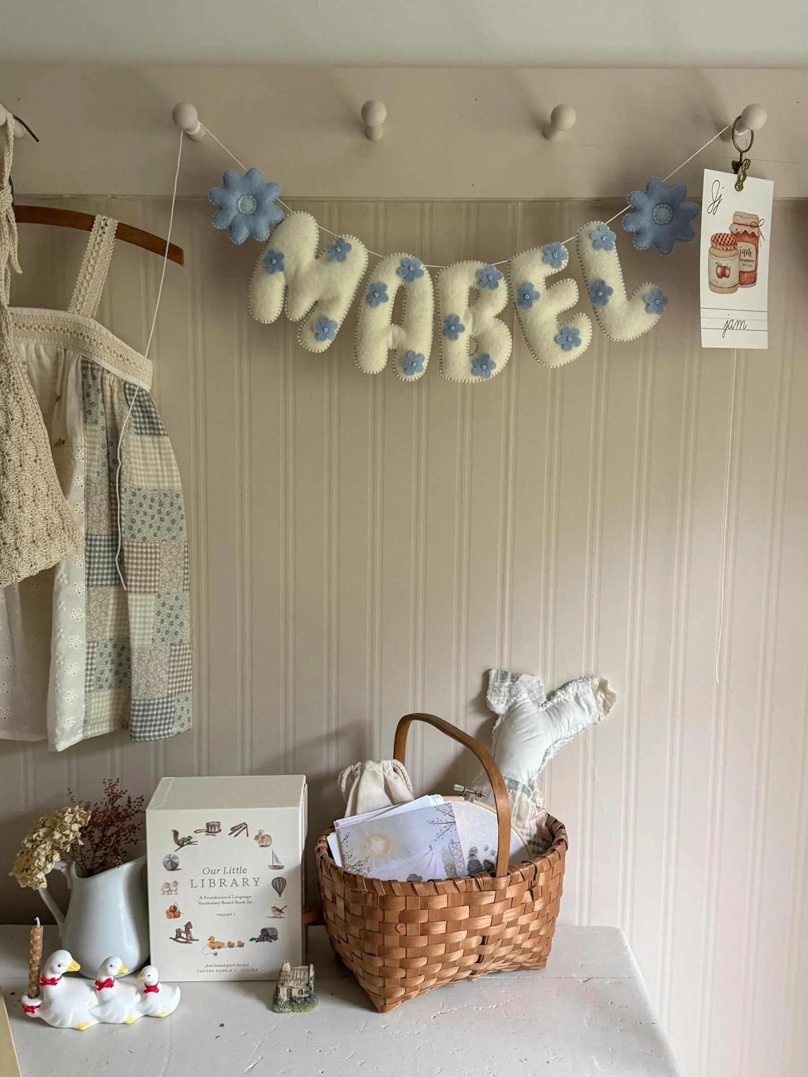 Felt Flower Name Banner: Custom Nursery Garland | Etsy (US)