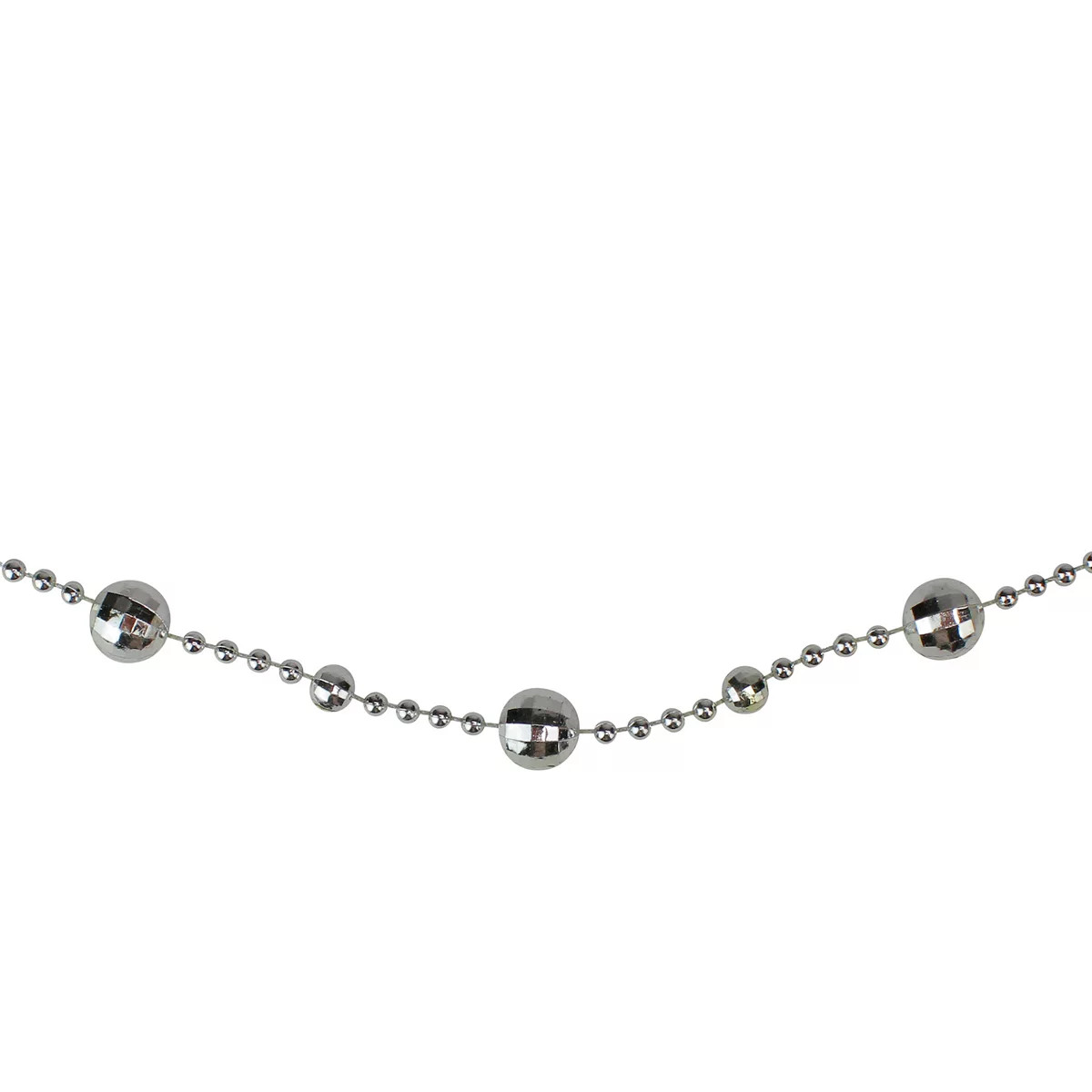15' x 0.5" Shiny Silver Mirrored Disco Ball Beaded Christmas Garland | Kohl's