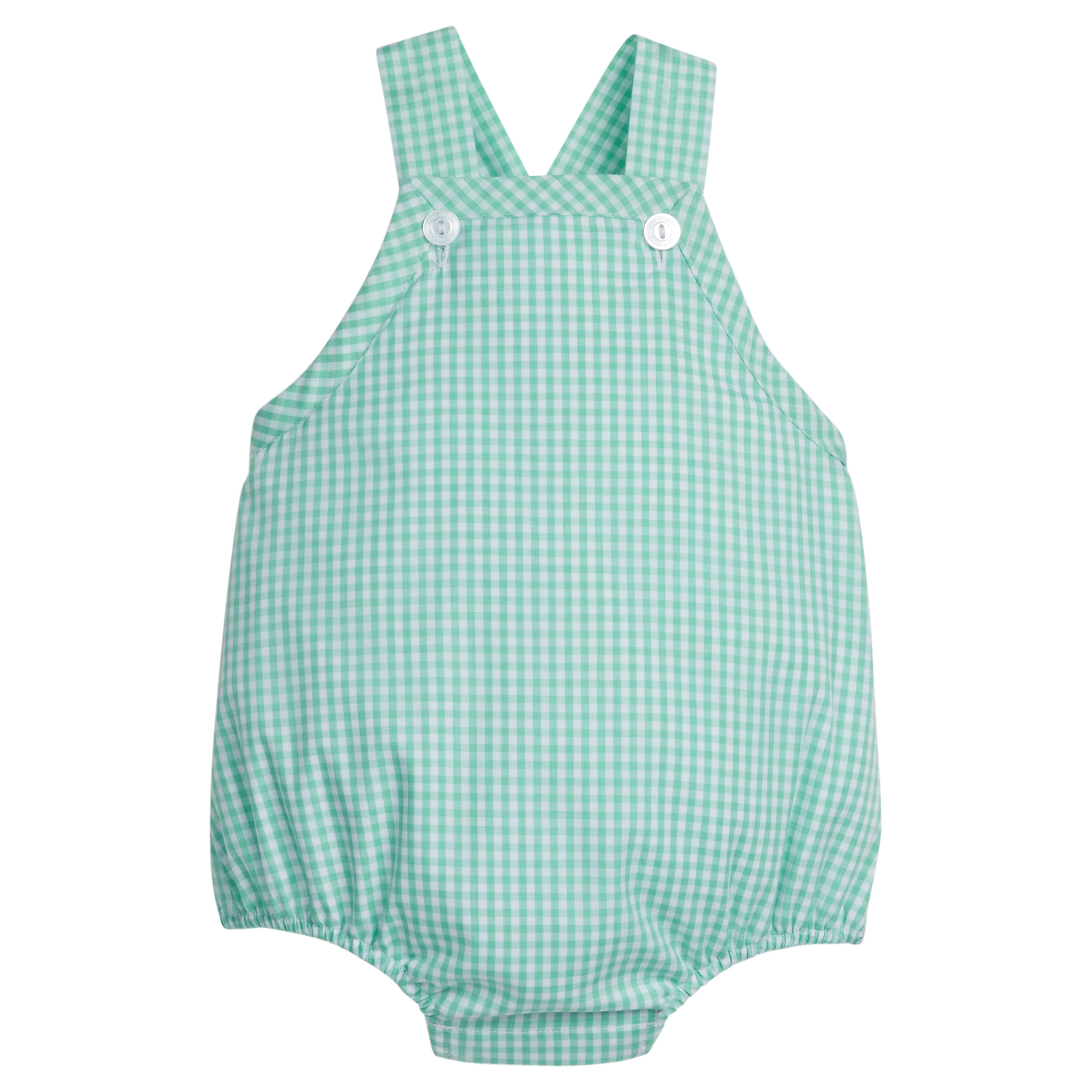 Sawyer Sunsuit - Aqua Gingham | Little English