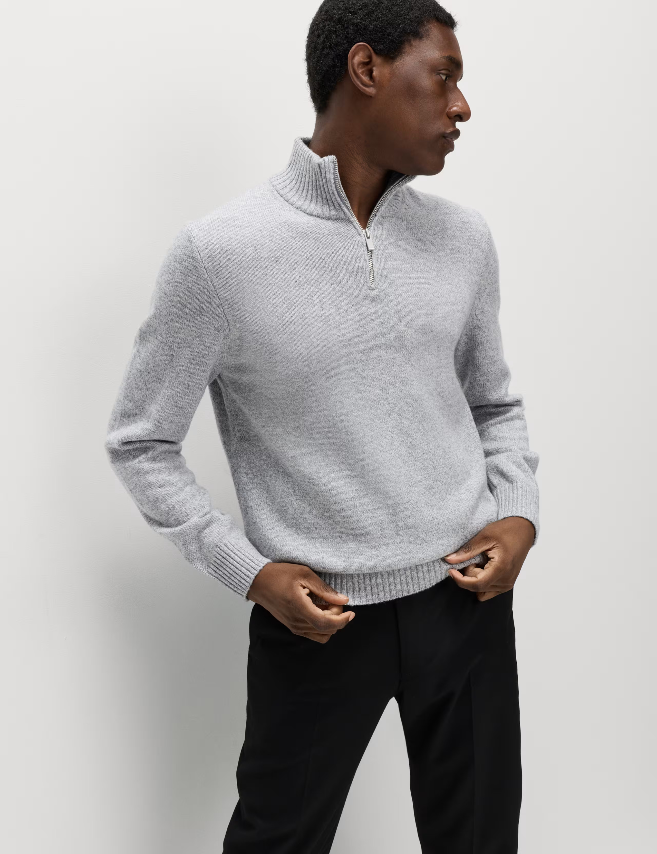 Lambswool Blend Half Zip Jumper | Marks & Spencer (UK)