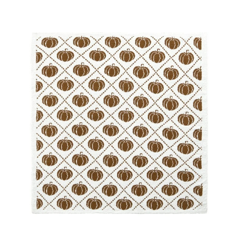 My Texas House White/Ginger Cozy Knit Pumpkin Throw, 50" x 60" | Walmart (US)