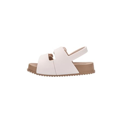mini melissa Cozy Jelly Sandals for Toddlers & Little Kids - Summer Sandal w/Adjustable Back Strap, Jelly Shoes for Toddlers, Comfy Summer Shoes, Open Toe, Brown/White, 11 | Amazon (US)