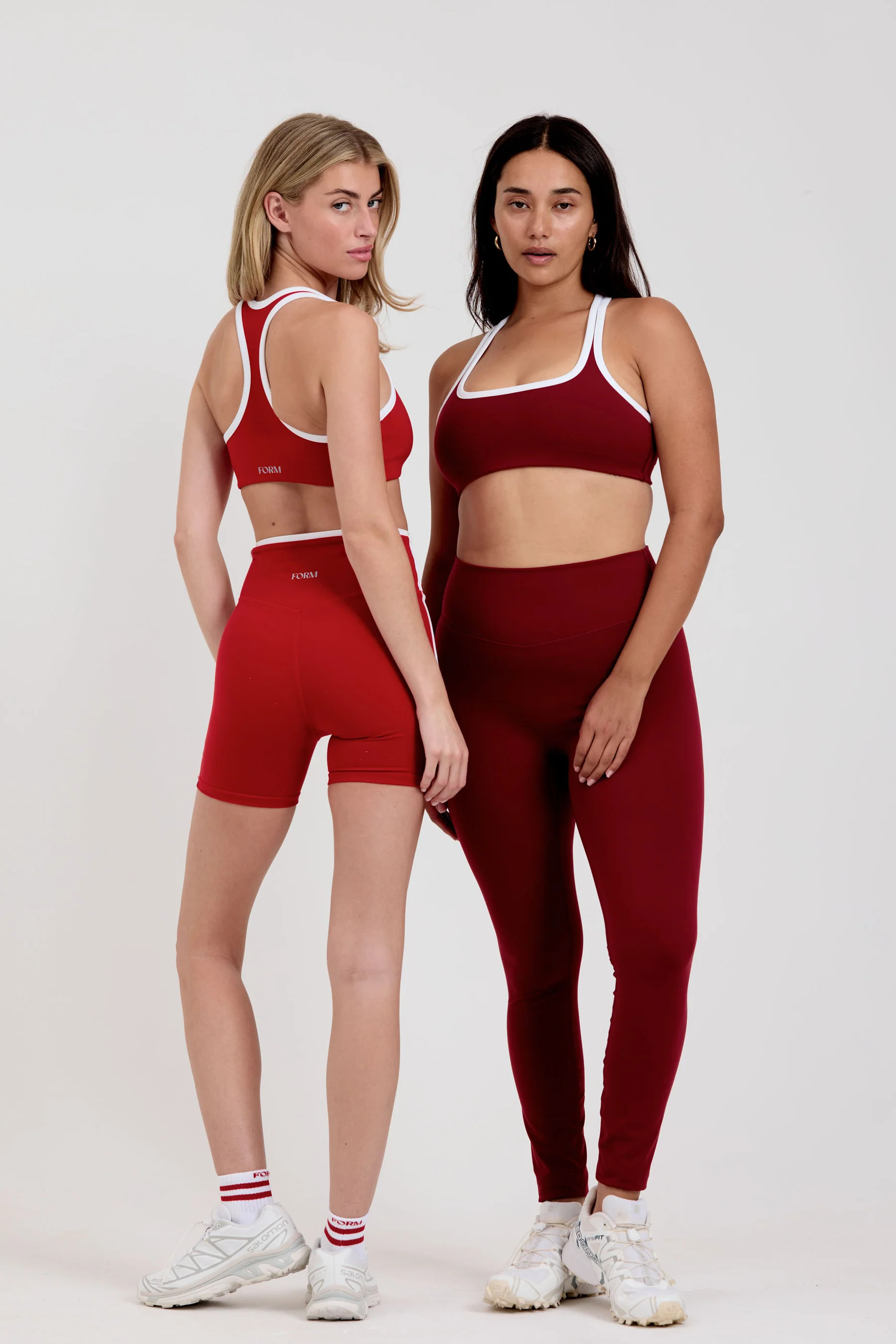 Reversible Racer Bra - Cherry/White - Sweetheart/White | FORM