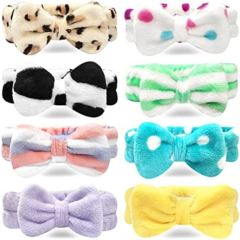 RINVEE Headbands for Women Bow Makeup Hairband Spa Headbands for Washing Face 8 PACK | Amazon (US)