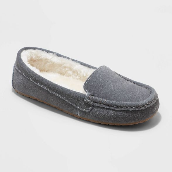 Women's Gemma Genuine Suede Moccasin Leather Slippers - Stars Above™ | Target