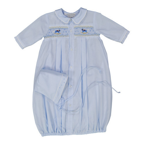 Preemie Rocking Horse Smocked Take Me Home Gown with Hat | Feltman Brothers
