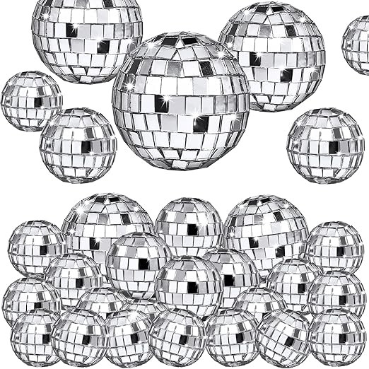 50 Pcs Disco Ball Cake Decoration,Mirror Ball Cake Topper,70s Disco Themed Party Decoration Disco... | Amazon (US)