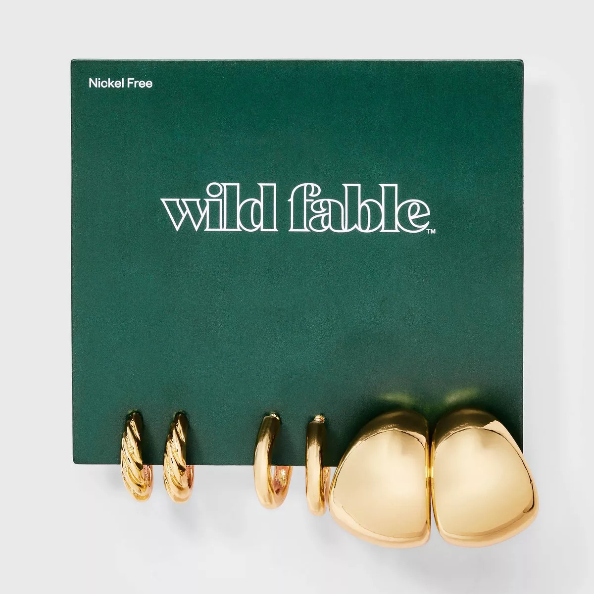 Smooth and Textured Hoop Earring Set 3pc - Wild Fable™ Gold | Target