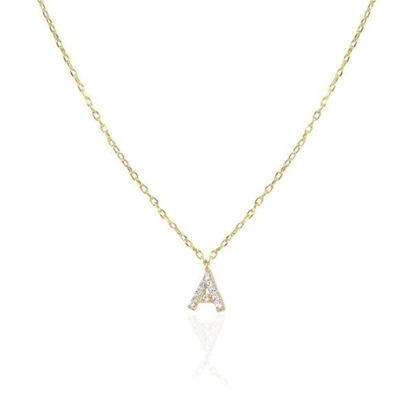 A-Z Itty Bitty Pave Letter Necklace | Melinda Maria